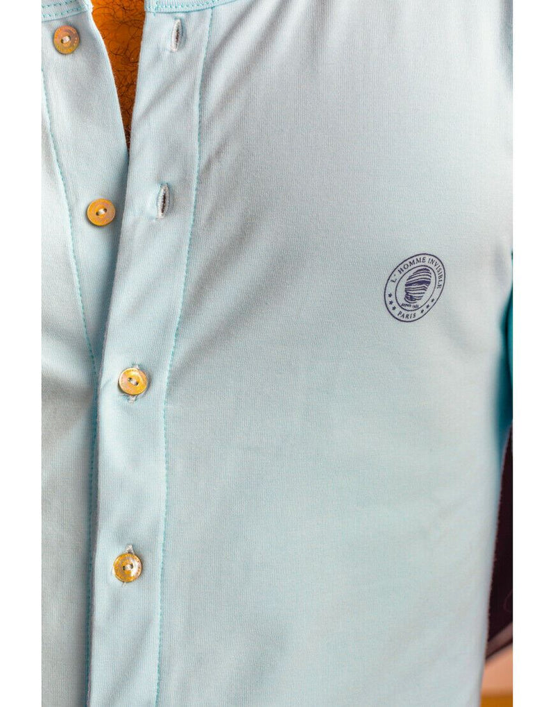 L'Homme Invisible Sleeveless Bodysuit Hypnos Ice Blue Cotton Jersay HW137 9 - SexyMenUnderwear.com