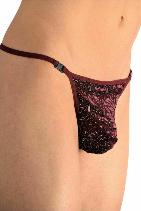 L'Homme Invisible String Striptease Italian Velvet Thong Manta Red MY83 1 - SexyMenUnderwear.com