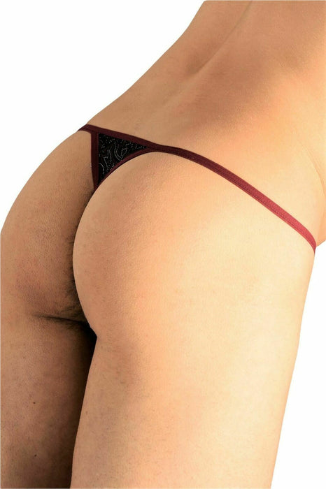 L'Homme Invisible String Striptease Italian Velvet Thong Manta Red MY83 1 - SexyMenUnderwear.com