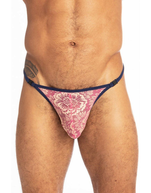 L'Homme Invisible String Striptease Thong Pink Lace Flower UW21X-LFR 9 - SexyMenUnderwear.com