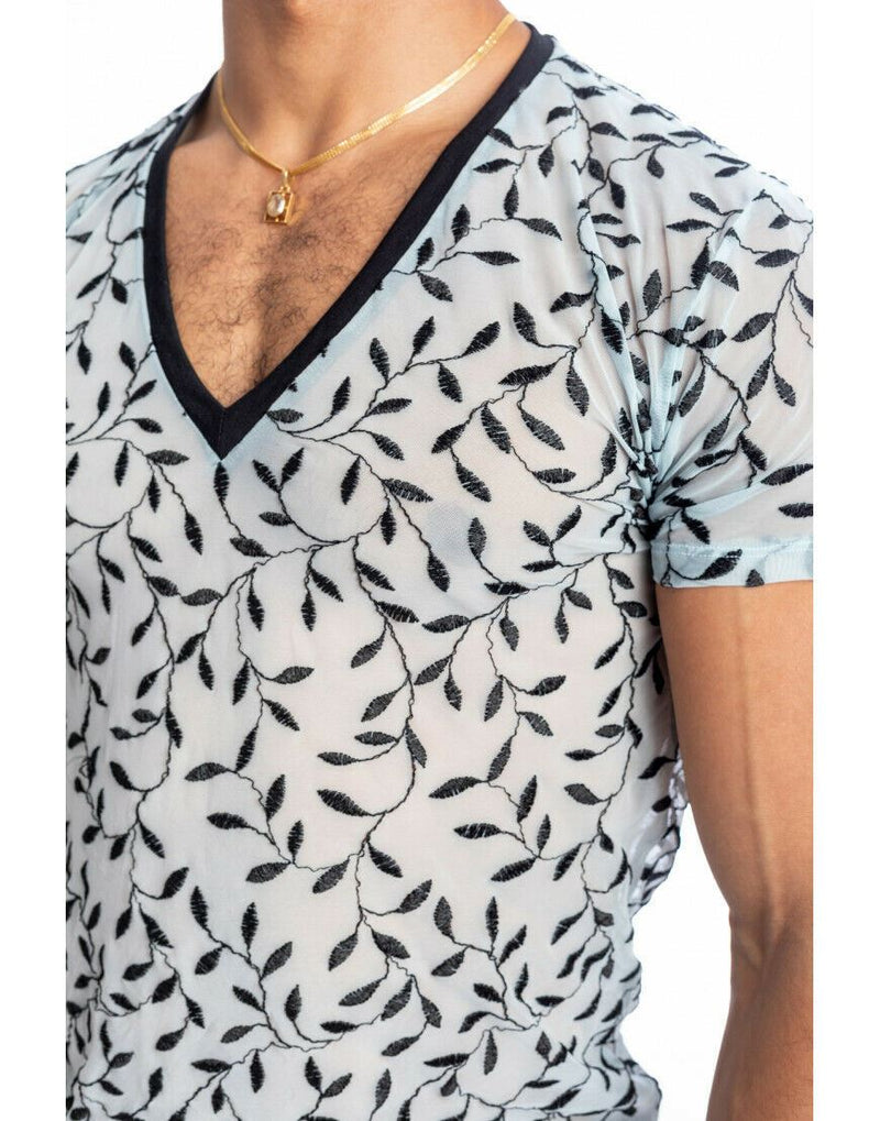 L'Homme Invisible T-Shirt Olivier V-Neck Fine Transparent Light Tulle MY73-IVY 8 - SexyMenUnderwear.com