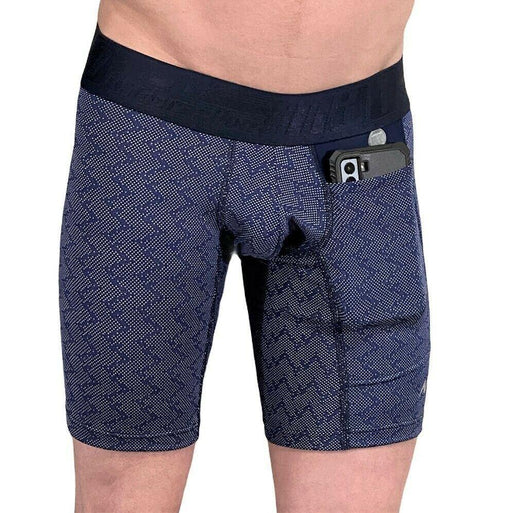 Long Boxer MAO Sports Boxer With Cell Pocket Phone Navy 1111.39 2 - SexyMenUnderwear.com