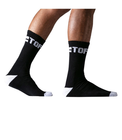 Long Socks TOF PARIS Cushioned Sol Mid-Calf Sock Black & White 25