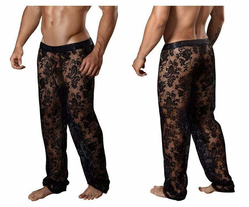 Loungewear CandyMan Lace Lounge Pants Sexy & Romantic Black 99234 10 - SexyMenUnderwear.com