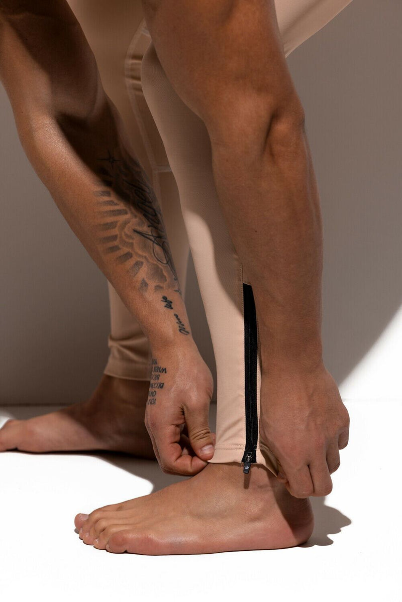 LVW AMSTERDAM Gold zippered Sports Leggings Nude 18 - SexyMenUnderwear.com
