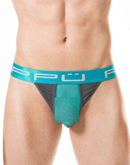 Male Lingerie ''PPU'' Men Thongs See Through Fabric Transparent Gray 1803 MX3 - SexyMenUnderwear.com