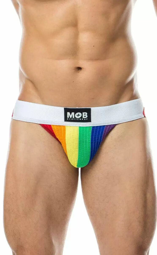 Malebasics Jockstrap MOB Gay Pride Colours Premium Lycra Jock MBL109 - SexyMenUnderwear.com