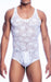 Malebasics Mob Singlet Lace Mens Bodysuit Dentelle Lace White MBL17 2 - SexyMenUnderwear.com
