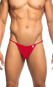 MALEBASICS String Tulle Bikini See Through Thong Contour Pouch Red MBL03 4 - SexyMenUnderwear.com