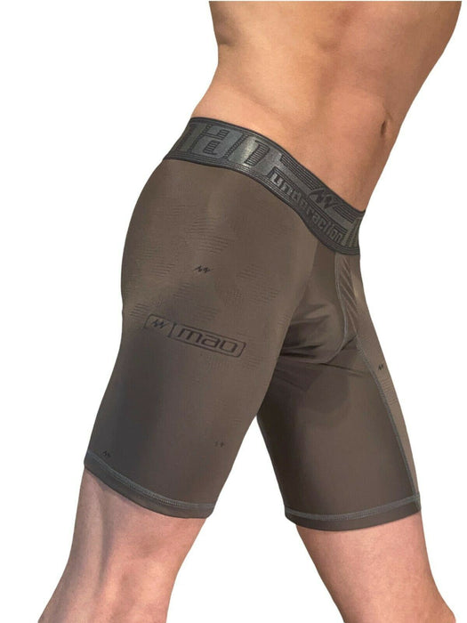 MAO Sport Boxer Briefs Sport Compression Shorts Mid-Cut Microfibre Gray 7062 10 - SexyMenUnderwear.com