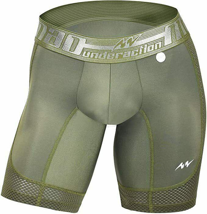 Mao Sport Compression Boxer Short Mid-Cut Underwear SportWear Khaki 7021 3 - SexyMenUnderwear.com