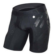 MAO Sport Long Boxer Shorts Gel Print Quick-Dry Black 7060 12 - SexyMenUnderwear.com