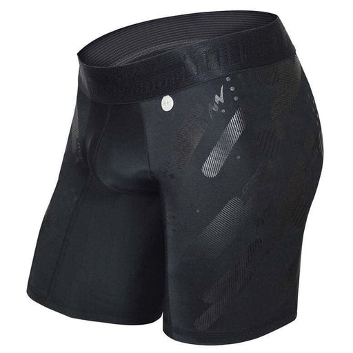 MAO Sport Long Boxer Shorts Gel Print Quick-Dry Black 7060 12 - SexyMenUnderwear.com