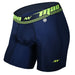 MAO Sports Boxer Shorts Soft Microfiber With Neon Band Navy Blue 8 - SexyMenUnderwear.com
