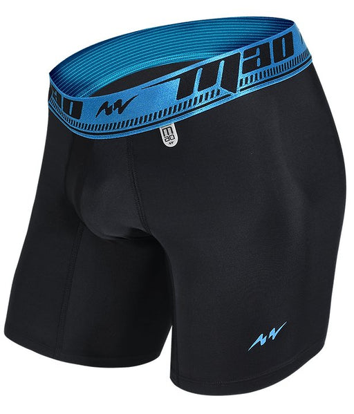 MAO Sports Boxer Shorts With Neon Sky Blue Band & Black Boxer 8 - SexyMenUnderwear.com