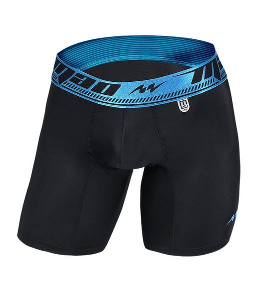 MAO Sports Boxer Shorts With Neon Sky Blue Band & Black Boxer 8 - SexyMenUnderwear.com