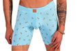 MAO Sports Casual Cotton Boxer Banana Print Soft & Stretchy Fabric Baby Blue - SexyMenUnderwear.com