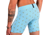 MAO Sports Casual Cotton Boxer Banana Print Soft & Stretchy Fabric Baby Blue - SexyMenUnderwear.com
