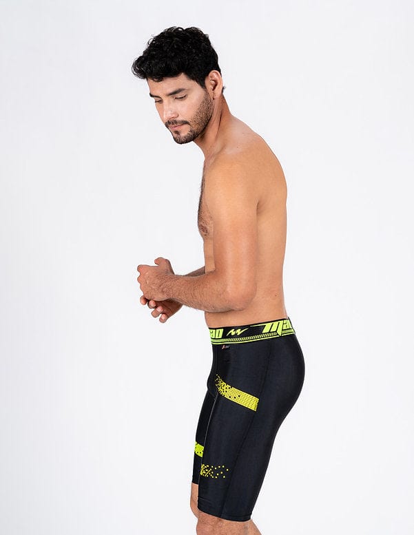 MAO Sports CICLISMO Cycling Shorts Elastic Fabric Soft Legging Black & Neon 14 - SexyMenUnderwear.com