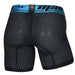 MAO Sports Long Boxer Shorts Perforated Microfiber Blue Band Neon Black 7034 6 - SexyMenUnderwear.com