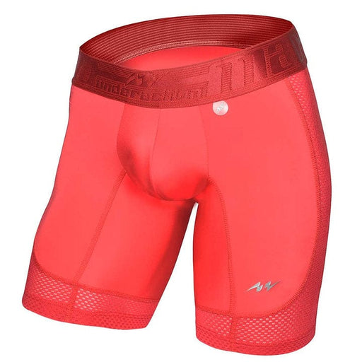 MAO Sports Mesh Boxer Compression Short Mid-Cut Underwear Sportwear Red  7021 3 —