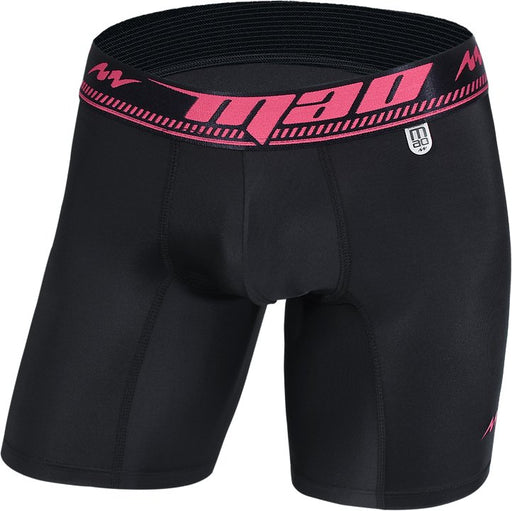 MAO Sports Perfect Fit Black Boxer Shorts Microfiber With Pink Neon Band 8 - SexyMenUnderwear.com