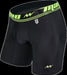 MAO Sports Perfect Fit Boxer Shorts Microfiber With Green Neon Band Black 8 - SexyMenUnderwear.com