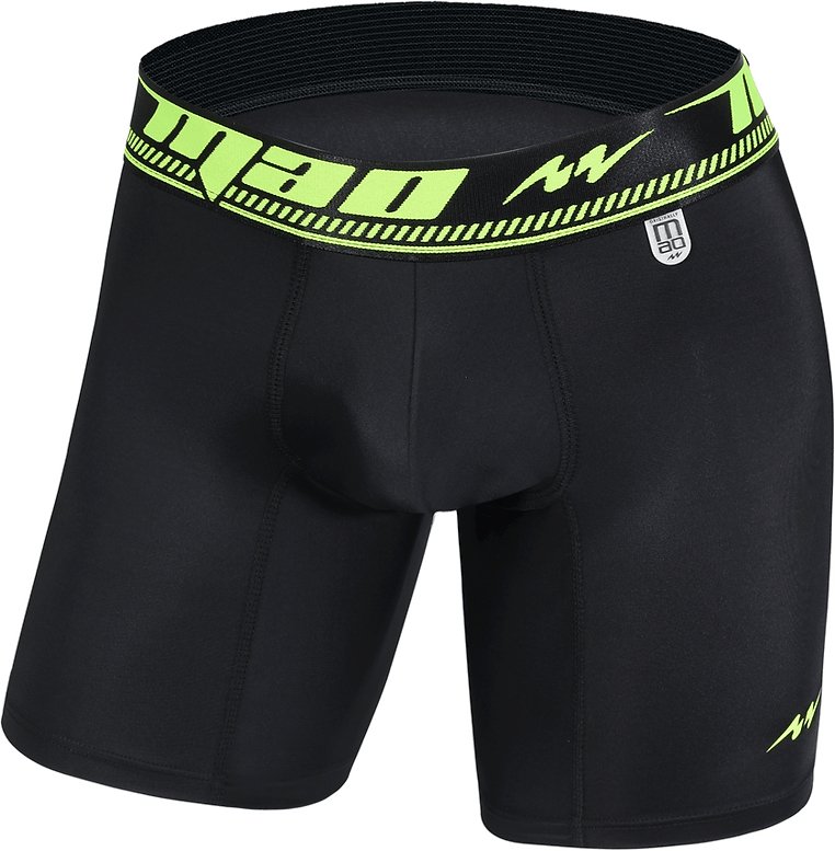 MAO Sports Perfect Fit Boxer Shorts Microfiber With Green Neon Band Black 8 - SexyMenUnderwear.com