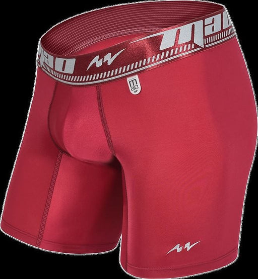 MAO Sports Perfect Fit Boxer Shorts Microfiber With Neon Band Vino Red 8 - SexyMenUnderwear.com
