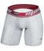 MAO Sports Stretchy Boxer Shorts Perforated Microfiber Neon Gray + Red Band 7034 6 - SexyMenUnderwear.com