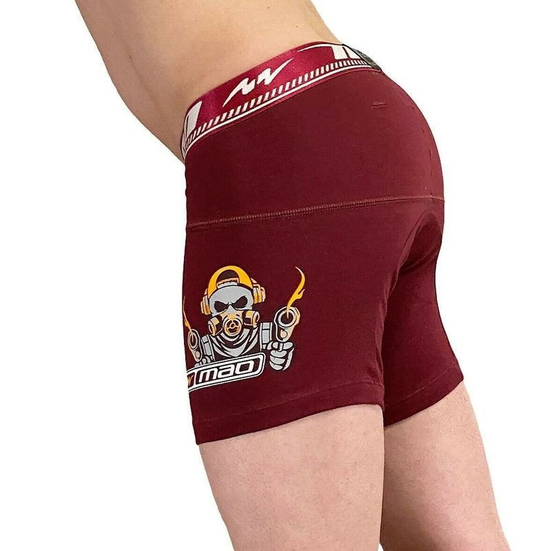 MAO USA Cotton Boxer Stretchy Microfibre Gym Sports Burgundy 6930 4 - SexyMenUnderwear.com