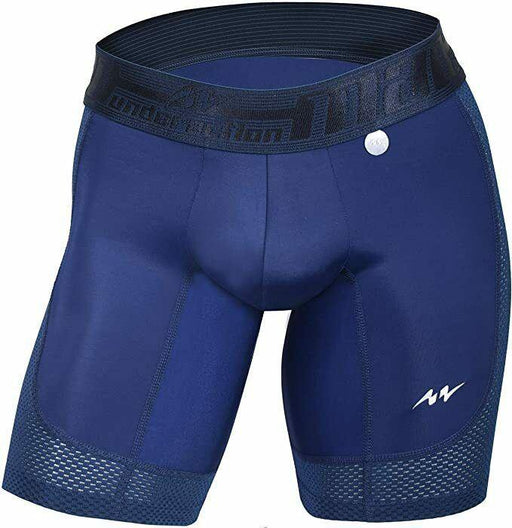 MAO USA Sport Boxer Compression Shorts Mid-Cut Stretchy Microfibre Navy 7021 3 - SexyMenUnderwear.com