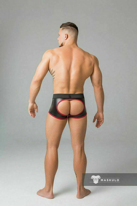 MASKULO Boxer-Jock Combo Bottomless Youngero Mesh Red TR050-10 5 - SexyMenUnderwear.com