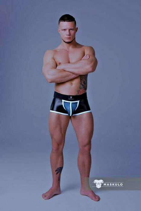 MASKULO Boxer Trunks Backless Youngero Neon White TR050-80 5 - SexyMenUnderwear.com