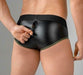 MASKULO Brief EnForce Waist-high Codpiece Slip Zipped Rear Black BR135-90-15 - SexyMenUnderwear.com