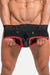 MASKULO Brief with Back Leatherette Pads & Zipper Neon Red BR200-10 3