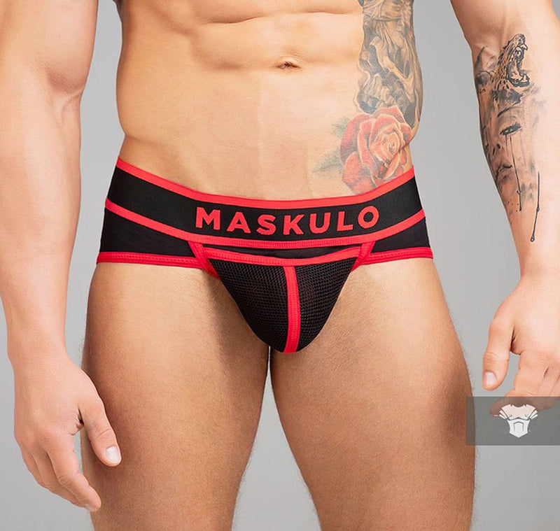 MASKULO Briefs LIFE Organic Cotton 2-Mesh Layer Red BR040-10 21 - SexyMenUnderwear.com