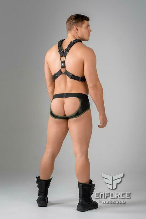 MASKULO Jock Enforce Shot Belt Codpiece Leather-Look Jockstrap BR130 15 - SexyMenUnderwear.com