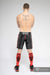 MASKULO Leatherette Soccer Shorts SKULLA Black Football Short Red SH073-10 30 - SexyMenUnderwear.com