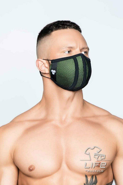 MASKULO Life 3D-Mesh Masks Upper Layer Stretchy Band Green Mesh AC042-38 33 - SexyMenUnderwear.com