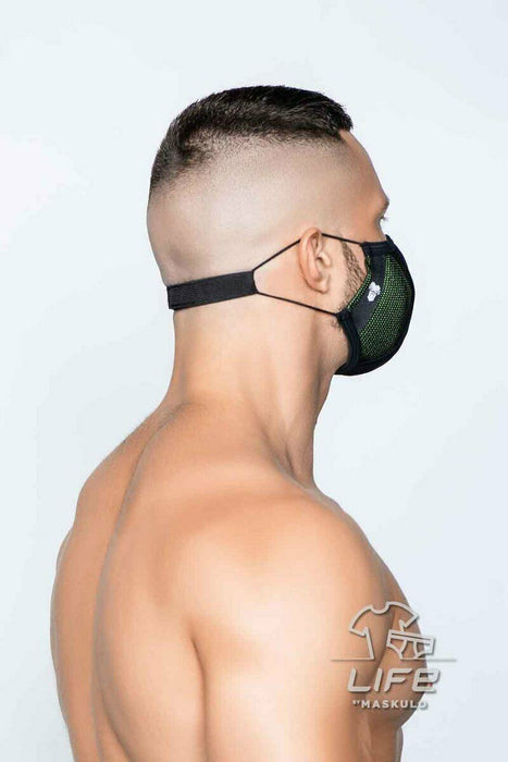 MASKULO Life 3D-Mesh Masks Upper Layer Stretchy Band Green Mesh AC042-38 33 - SexyMenUnderwear.com