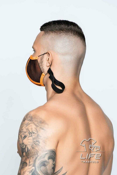 MASKULO Life Masks 3D-Mesh Upper Layer Stretchy Band Orange Neon AC042-16 33 - SexyMenUnderwear.com