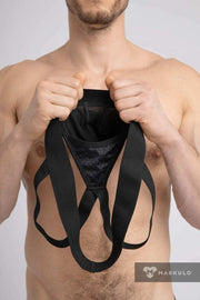 MASKULO MicroFiber Jockstrap Push-UP Lining Pouch Classic Black Jock JS072-90 17 - SexyMenUnderwear.com