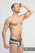 MASKULO Military Brief With Inner Lifter Strap C-Ring Removable Gray BR163-93 30 - SexyMenUnderwear.com