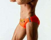 MASKULO Swim-Brief Drawstrings Swimwear Adjustable Quick Dry Carrot SW0804-17 33 - SexyMenUnderwear.com