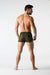 MASKULO Swim-Short BeGuard 3-Pockets Swimwear Foil Piping Olive SW0801-92 33 - SexyMenUnderwear.com