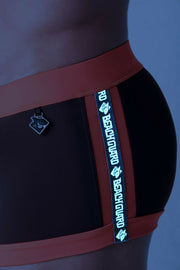 MASKULO Swim-Trunk SHARK Swimwear With Zip Front Imitation Coffee SW0805-91 32 - SexyMenUnderwear.com