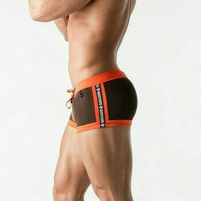 MASKULO Swim-Trunk SHARK Swimwear With Zip Front Imitation Coffee SW0805-91 32 - SexyMenUnderwear.com