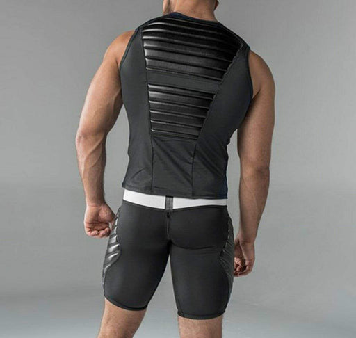 Maskulo Tank Top Armored Mens TankTop Spandex With Front Pads TP20-90 36 - SexyMenUnderwear.com