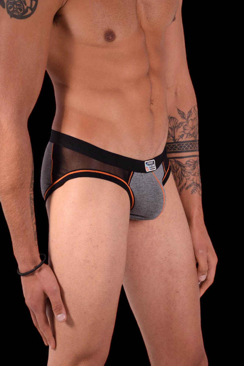 MEDIUM Construction Brief Private Structure Orange Combo 2-26 - SexyMenUnderwear.com